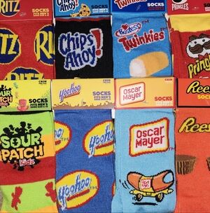 Pringles Potato Chips Socks Mens Crazy Fun Novelty Gift Silly Wacky Graphic Odd